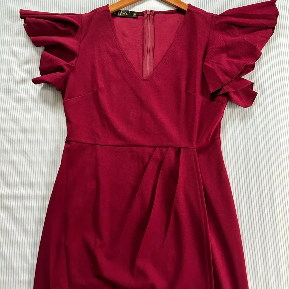 Women’s Ruffle Sleeve Dress - Picture 3 of 4